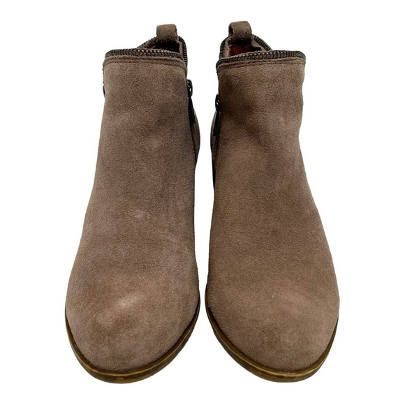 Lucky Brand Bartalino Tan Suede Zipper Detail Casual Ankle Boots Women’s 8.5 - Picture 4 of 14